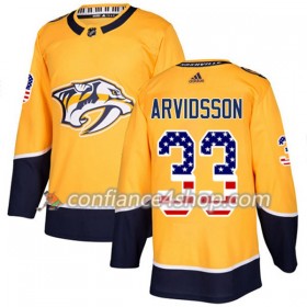 Adidas Maillot de Hockey Nashville Predators Viktor Arvidsson 33 2017-2018 Or USA Flag Fashion Authentic - Homme